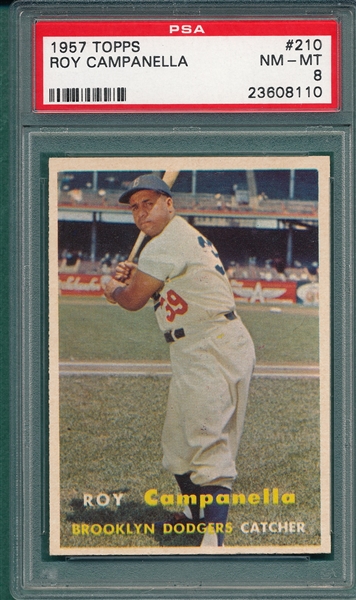 1957 Topps #210 Roy Campanella PSA 8