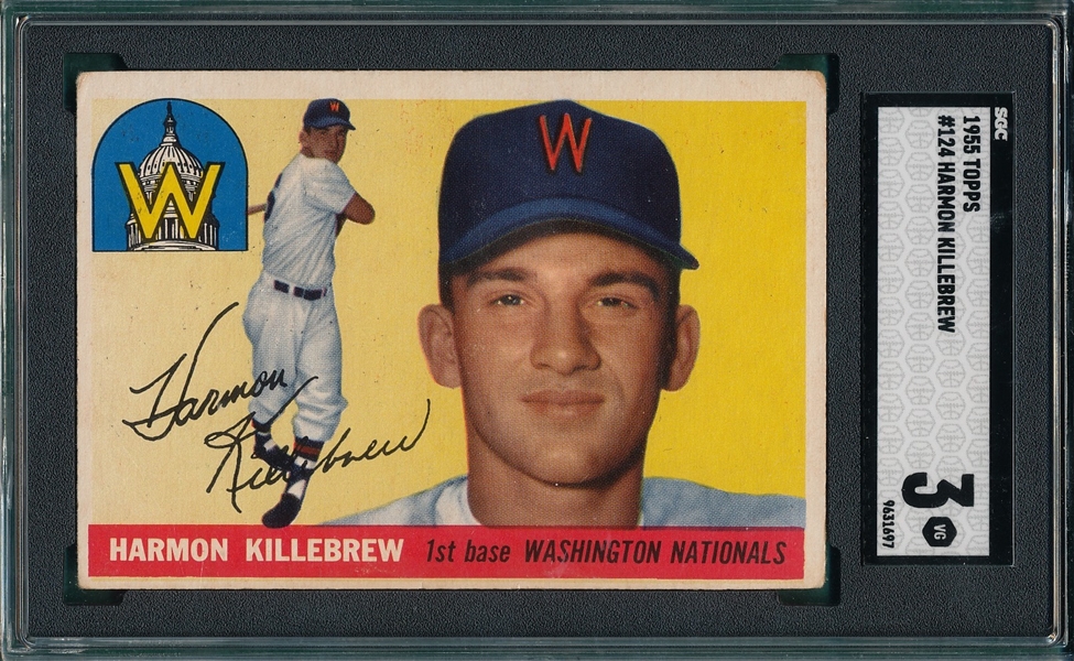 1955 Topps #124 Harmon Killebrew SGC 3 *Rookie*