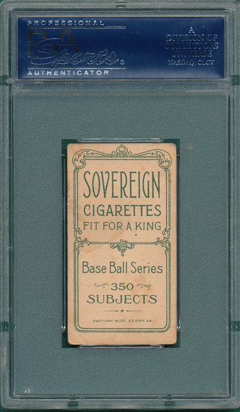 1909-1911 T206 Collins, Eddie, Sovereign Cigarettes, PSA 4