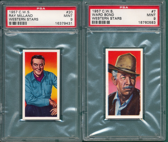 1957 Western Stars Millard & Bond, CWS, Lot of (2) PSA 9