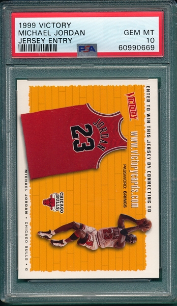 1999 Victory Michael Jordan, Jersey Entry, PSA 10