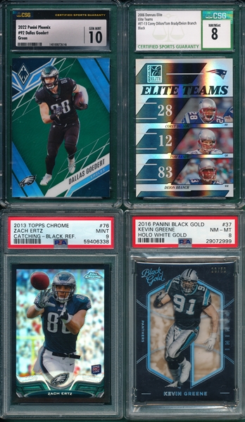 2006-22 Football Lot of (4) W/ Brady CSG/PSA