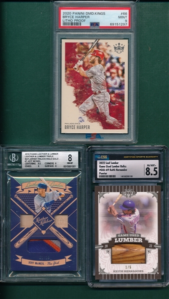 2019-22 Baseball Lot of (3) Graded W/ Harper