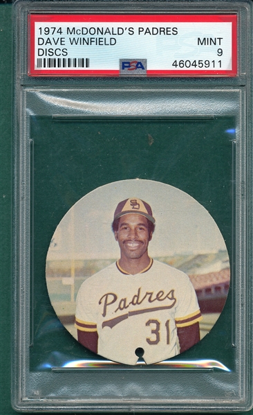 1974 McDonald's Padres Disc PSA 9 *Rookie*