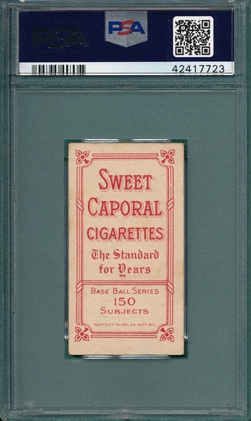 1909-1911 T206 Johnny Evers, Portrait, Sweet Caporal Cigarettes PSA 4.5