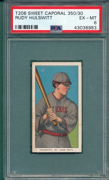 1909-1911 T206 Hulswitt Sweet Caporal Cigarettes PSA 6