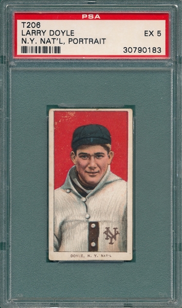 1909-1911 T206 Doyle, Portrait, Sweet Caporal Cigarettes PSA 5