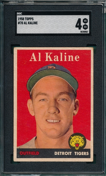 1958 Topps #70 Al Kaline SGC 4 *White Name*