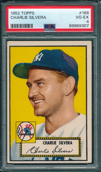 1952 Topps #168 Charlie Silvera PSA 4