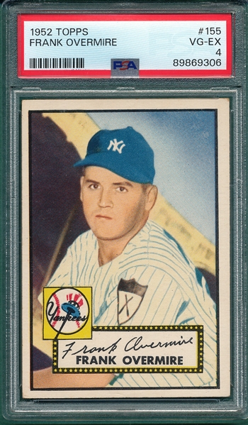 1952 Topps #155 Frank Overmire PSA 4