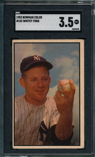 1953 Bowman Color #153 Whitey Ford SGC 3.5