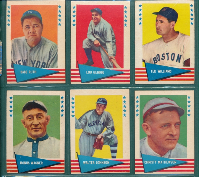 1961 Fleer Baseball Greats Complete Set (154) W/ Gehrig, Cobb & Ruth