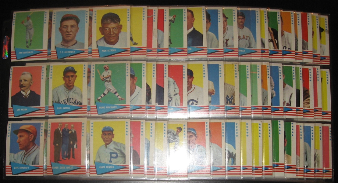 1961 Fleer Baseball Greats Complete Set (154) W/ Gehrig, Cobb & Ruth