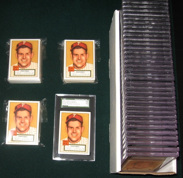 1952 Topps Reprint Robin Roberts Collection, Lot of (163) W/ (22) SGC 98