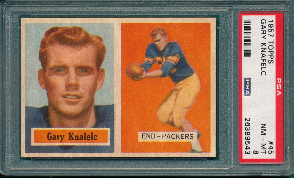 1957 Topps Football #45 Gary Knafelc PSA 8