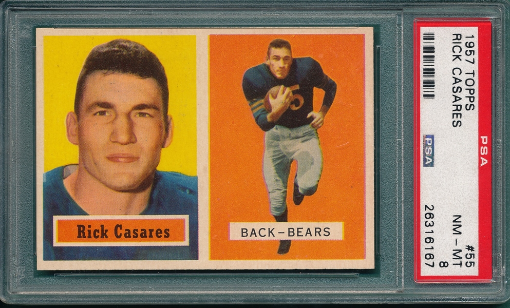 1957 Topps Football #55 Rick Casares PSA 8