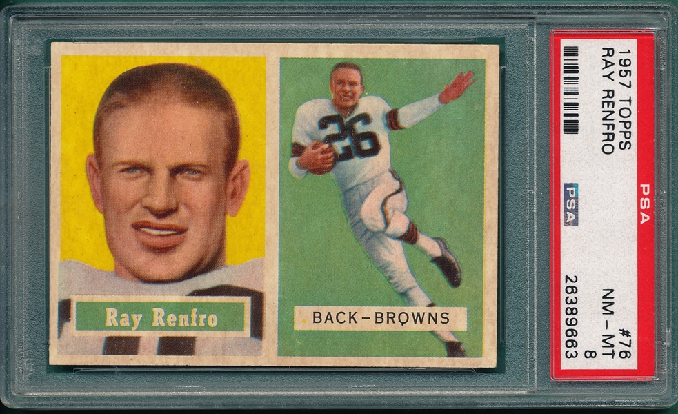 1957 Topps Football #76 Ray Renfro PSA 8