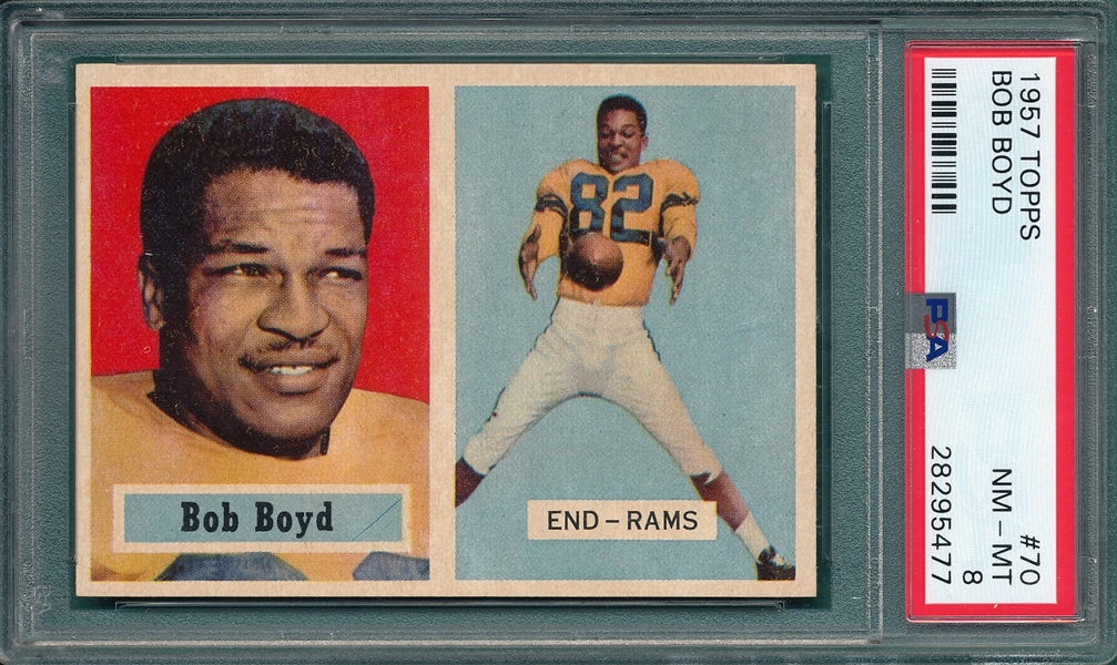 1957 Topps Football #70 Bob Boyd PSA 8