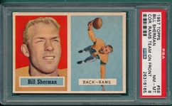 1957 Topps Football #058 Bill Sherman PSA 8 *Team On Front*