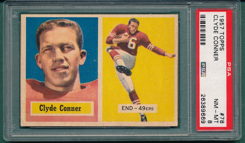 1957 Topps Football #78 Clyde Conner PSA 8 