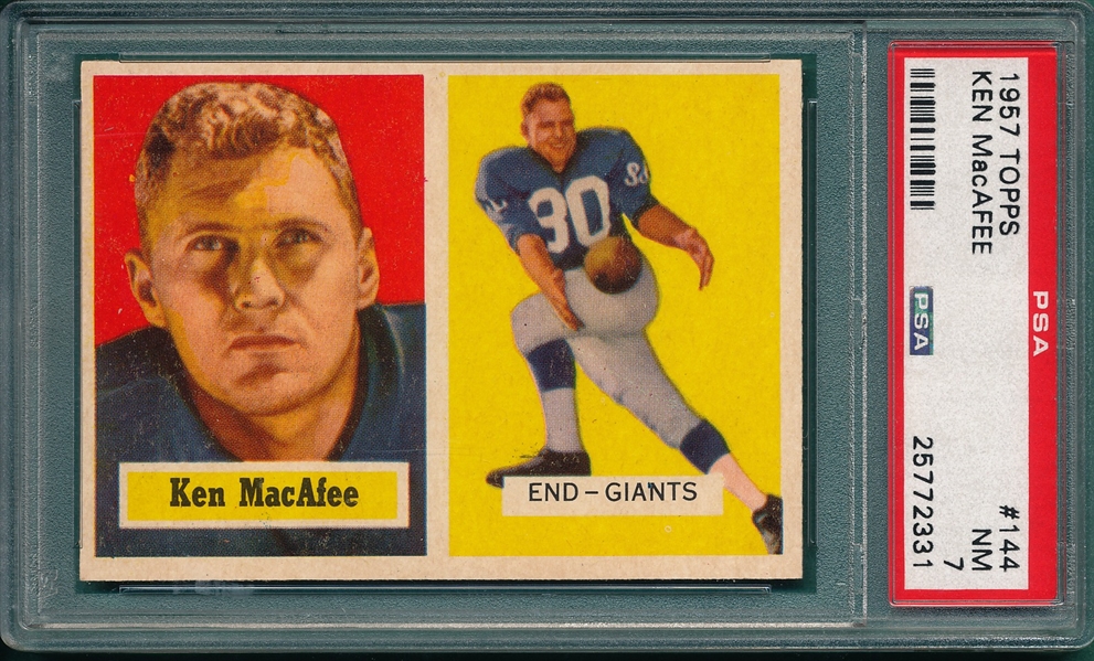 1957 Topps Football #144 Ken MacAfee PSA 7