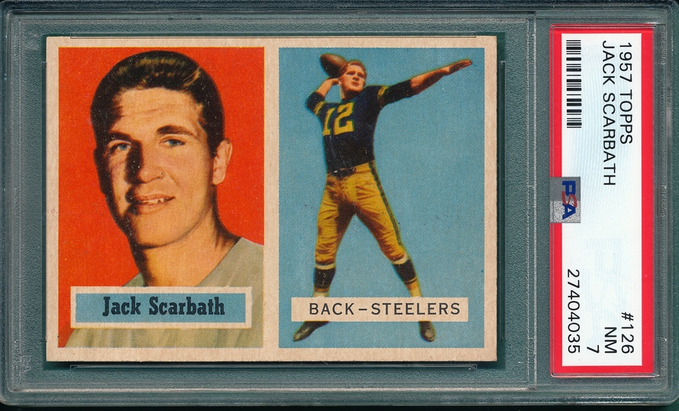 1957 Topps Football #126 Jack Scarbath PSA 7