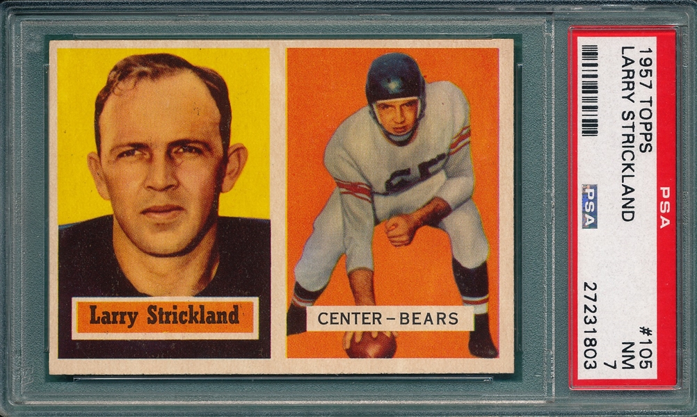 1957 Topps Football #105 Larry Strickland PSA 7