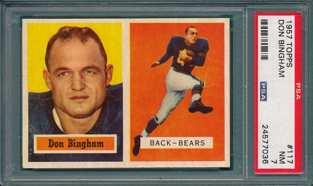 1957 Topps Football #117 Don Bingham PSA 7