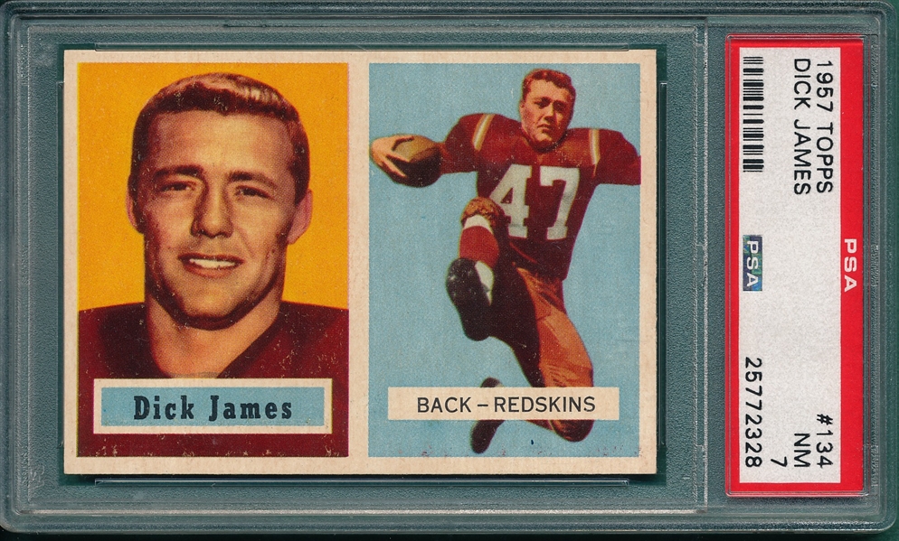 1957 Topps Football #134 Dick James PSA 7