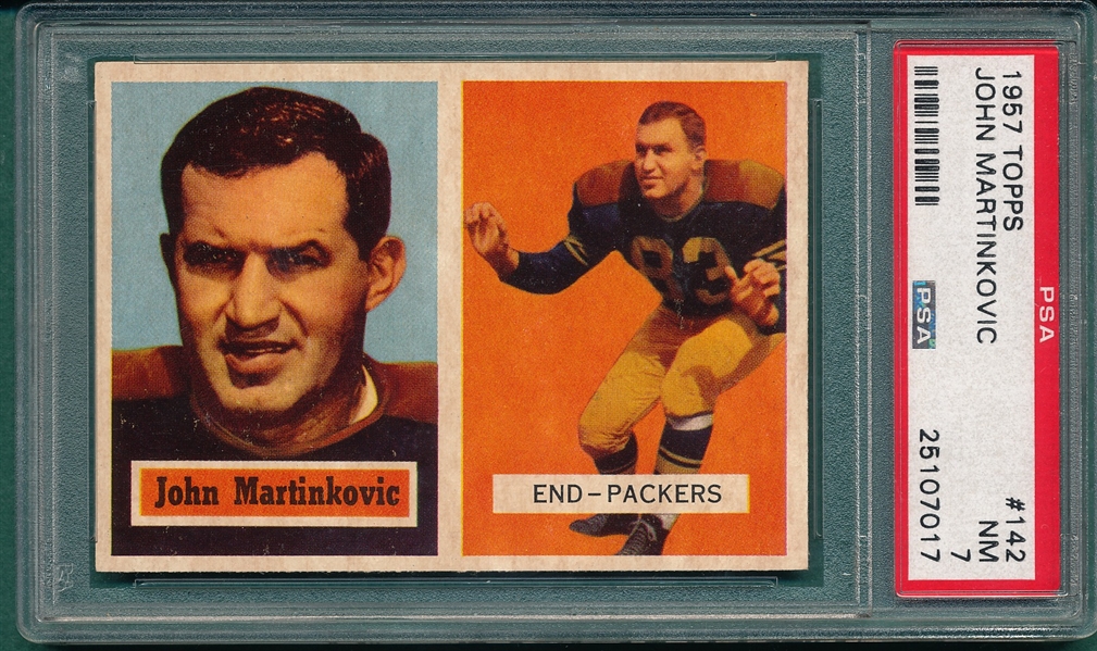 1957 Topps Football #142 John Martinkovic PSA 7