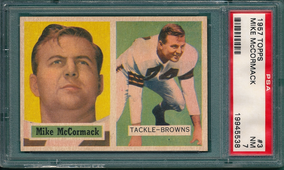 1957 Topps Football #3 Mike McCormack PSA 7