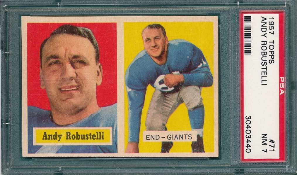 1957 Topps Football #71 Andy Robustelli PSA 7