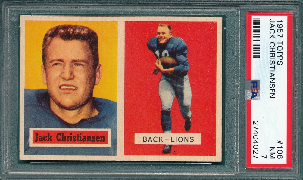 1957 Topps Football #106 Jack Christiansen PSA 7