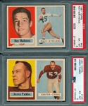 1957 Topps Football #063 Mathews & #125 Tubbs, Lot of (2) PSA 6