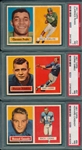 1957 Topps Football #037, #80 & #97, Lot of (3) PSA 7