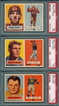 1957 Topps Football #084, #107 & #149, Lot of (3) PSA 7