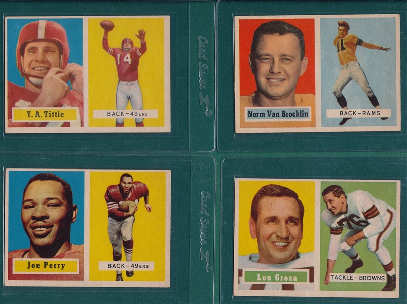 1957 Topps Football Lot of (16) W/ #22 Van Brocklin