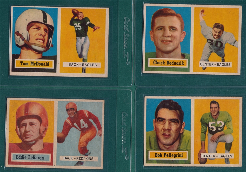 1957 Topps Football Lot of (16) W/ #22 Van Brocklin