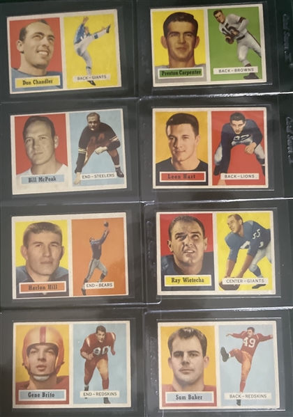 1957 Topps Football Lot of (16) W/ #22 Van Brocklin