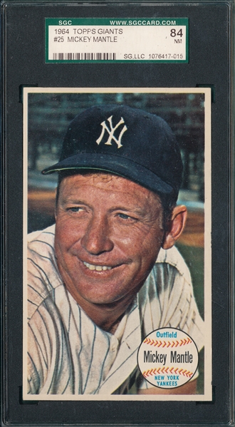 1964 Topps Giants #25 Mickey Mantle SGC 84