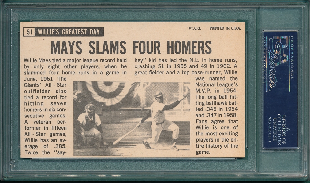 1964 Topps Giants #51 Willie Mays PSA 8.5