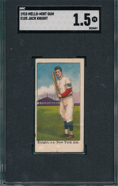 1910 E105 Jack Knight Mello Mints Gum SGC 1.5