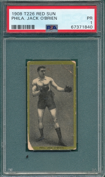 1910 T226 Phil Jack O'Brien Red Sun Cigarettes PSA 1