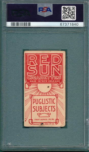 1910 T226 Phil Jack O'Brien Red Sun Cigarettes PSA 1