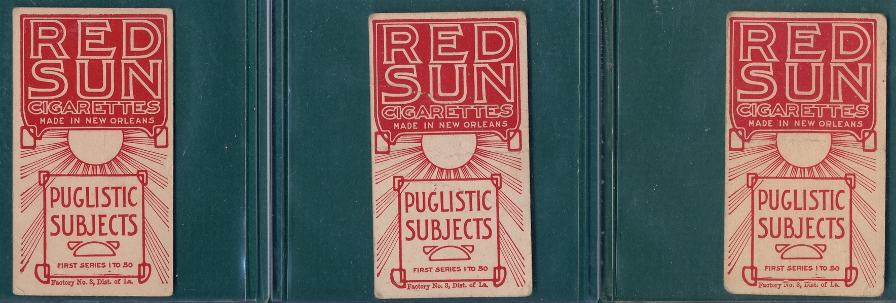 1910 T226 Hayes, Nelson & Stewart, Lot of (3) Red Sun Cigarettes