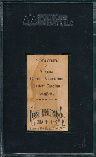 1910 T209 Duvie Contentnea Cigarettes SGC Authentic *Photo Series* 