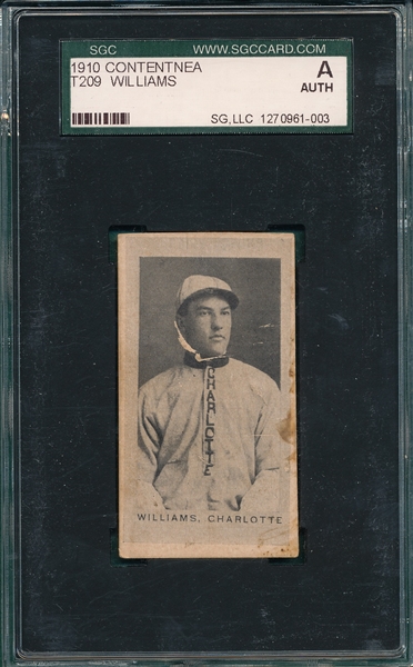 1910 T209 Williams Contentnea Cigarettes SGC Authentic *Photo Series* 