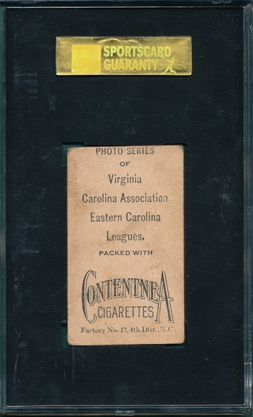 1910 T209 Smith, D., Contentnea Cigarettes SGC Authenitc *Photo Series* 