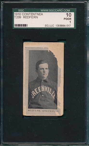 1910 T209 Redfern Contentnea Cigarettes SGC 10 *Photo Series* 