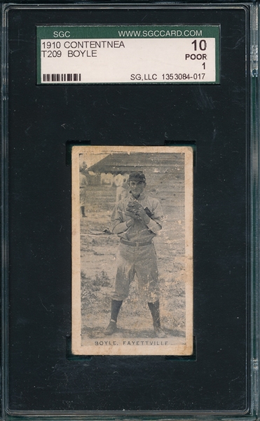 1910 T209 Boyle Contentnea Cigarettes SGC 10 *Photo Series* 